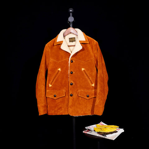 Men's Shearling Collar Ranch Coat, Cowhide