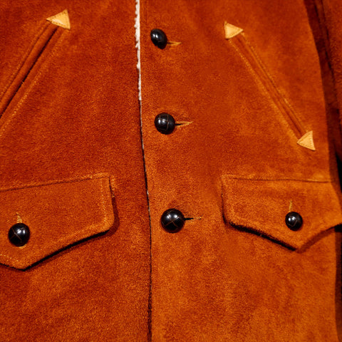 Men's Shearling Collar Ranch Coat, Cowhide