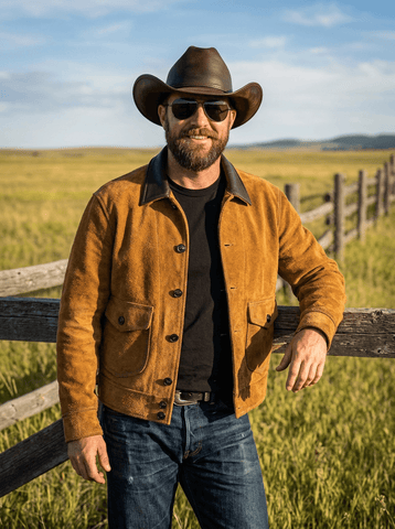 Men's Suede Ranch Jacket, Tobacco