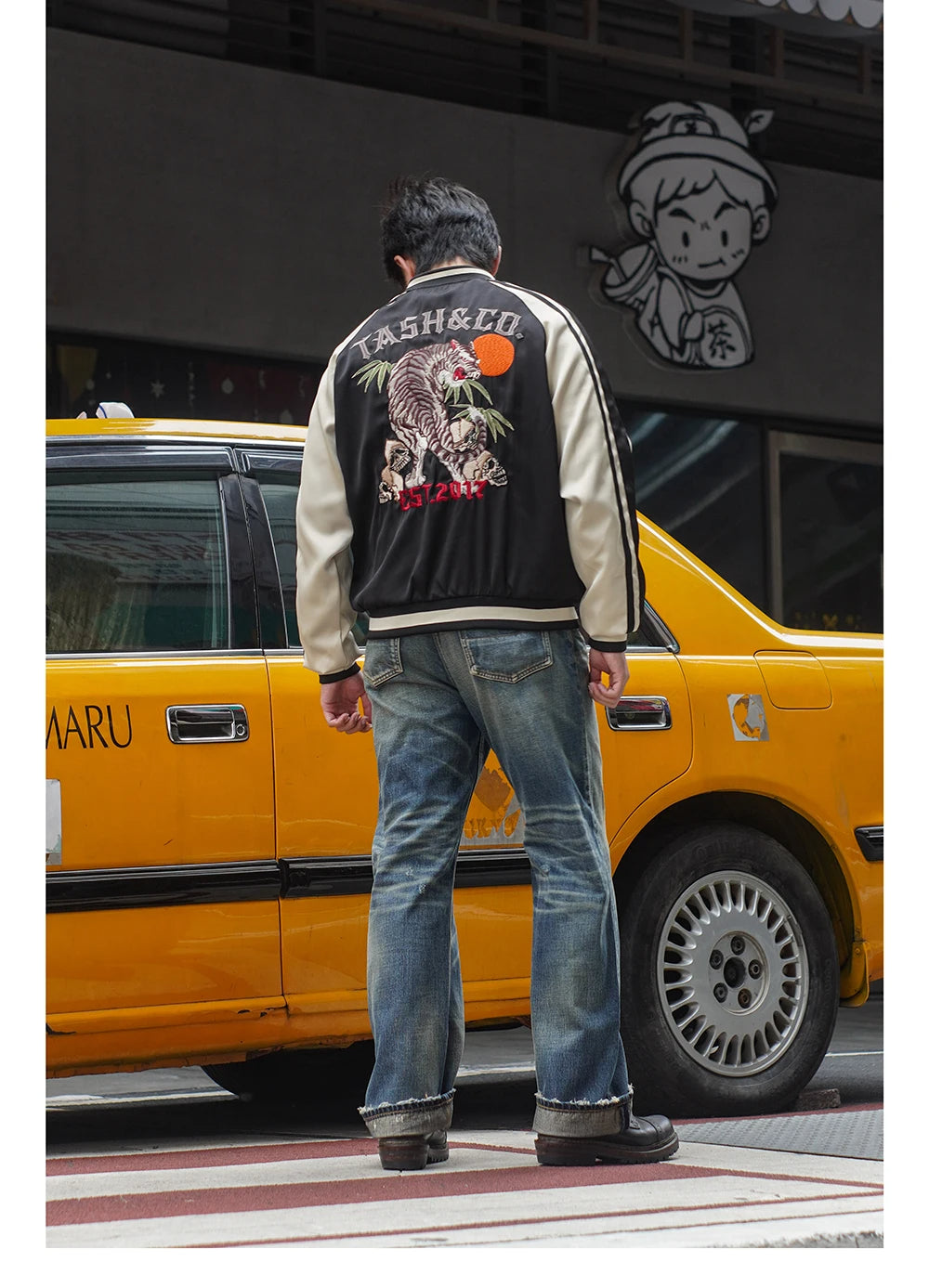 Men's Sukajan Bomber Jacket Tiger Embroidery