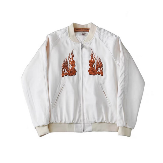 Men's Embroidery Bomber Quilted Jacket