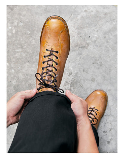 Men's Embossed Boxing Boots Tan