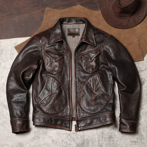 Men's Mendoza Leather Jacket, Teacore Cowhide