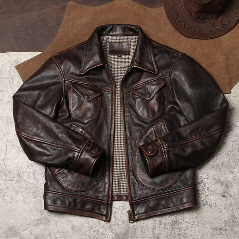 Men's Mendoza Leather Jacket, Teacore Cowhide