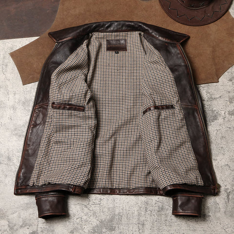 Men's Mendoza Leather Jacket, Teacore Cowhide