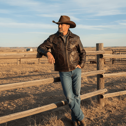 Men's Mendoza Leather Jacket, Teacore Cowhide