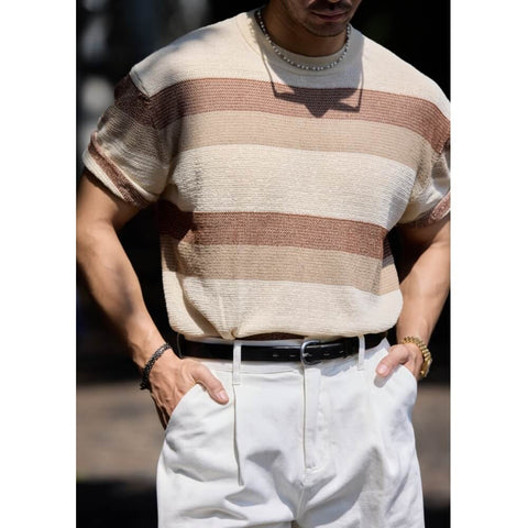 Men's Three-Tone T-shirt, Short Sleeves