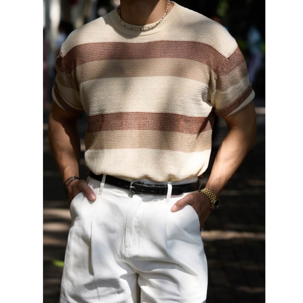 Men's Three-Tone T-shirt, Short Sleeves