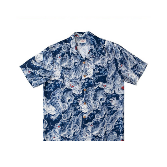 Chemise Aloha à imprimé tigre pour homme