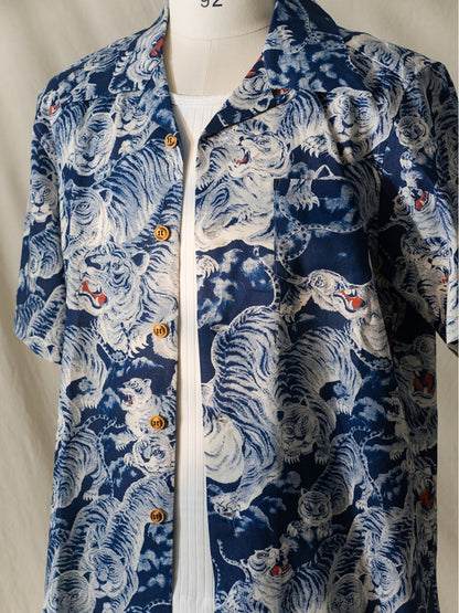 Men's Tiger Print Aloha Shirt