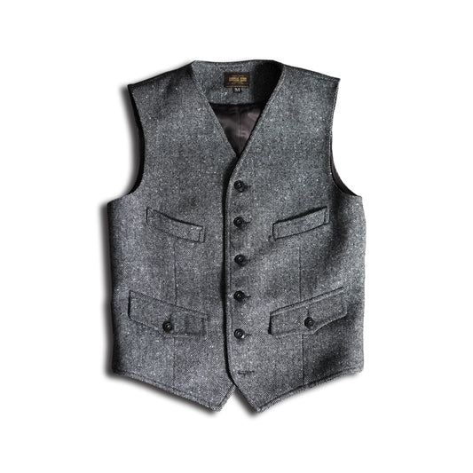 Men's Colored Speckle Grey Tweed Safari Vest