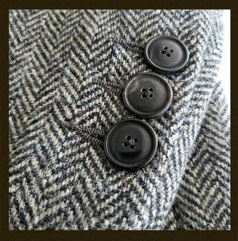 Men's Herringbone Tweed Suit Jacket Gray