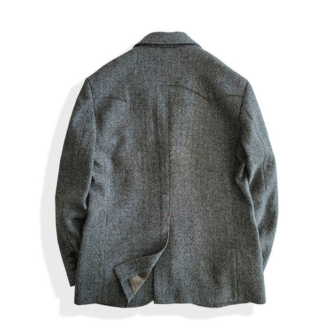 Men's Herringbone Tweed Suit Jacket Gray