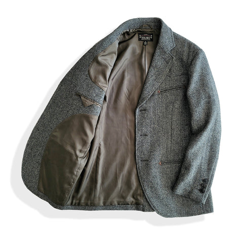 Men's Herringbone Tweed Suit Jacket Gray