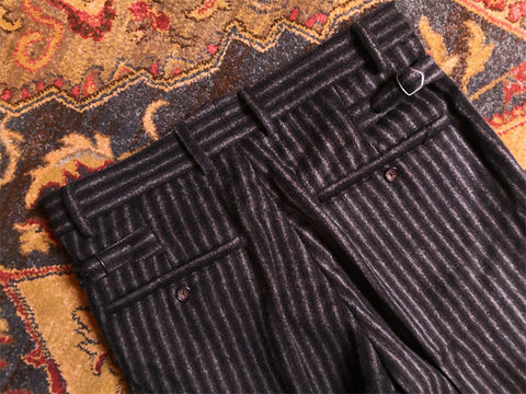 Men's Striped Tweed Pleated Pants