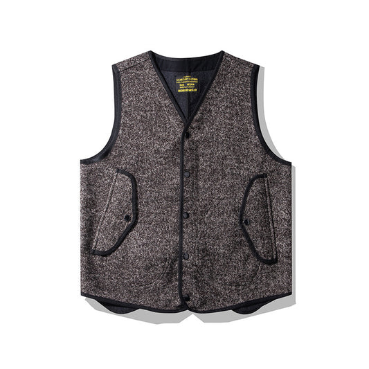 Men's Tweed V-neck Vest