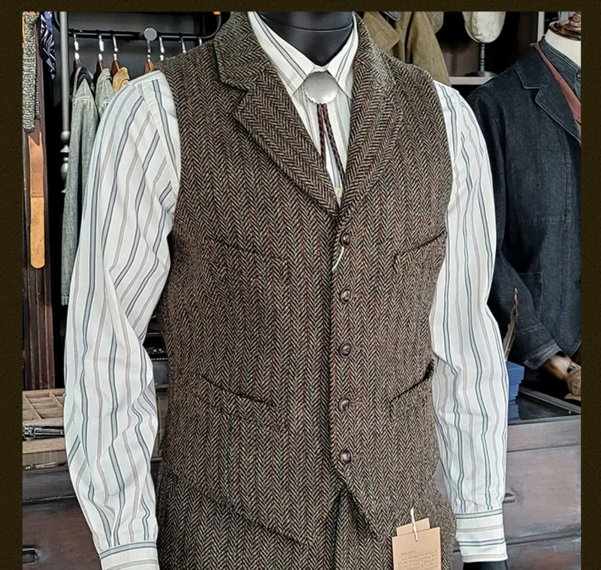 Men's Striped Tweed Suit Vest