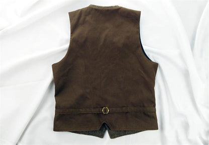 Men's Green-Grey Tweed Vest