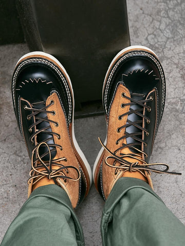 Men's Two Tone Kiltie Lace-to-Toe Boots