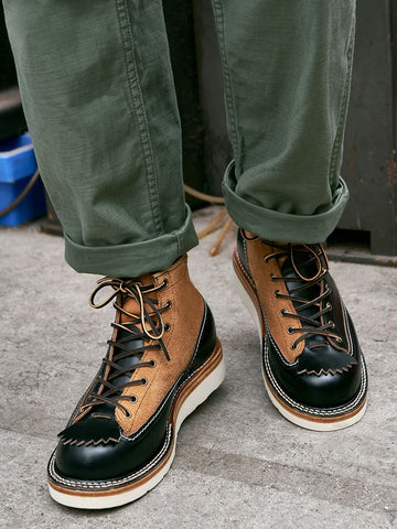 Men's Two Tone Kiltie Lace-to-Toe Boots