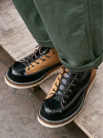 Men's Two Tone Kiltie Lace-to-Toe Boots