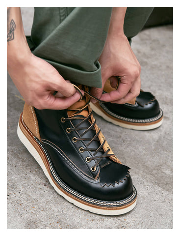 Men's Two Tone Kiltie Lace-to-Toe Boots