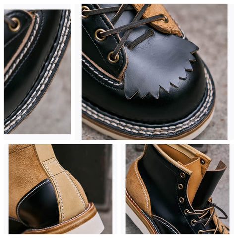 Men's Two Tone Kiltie Lace-to-Toe Boots