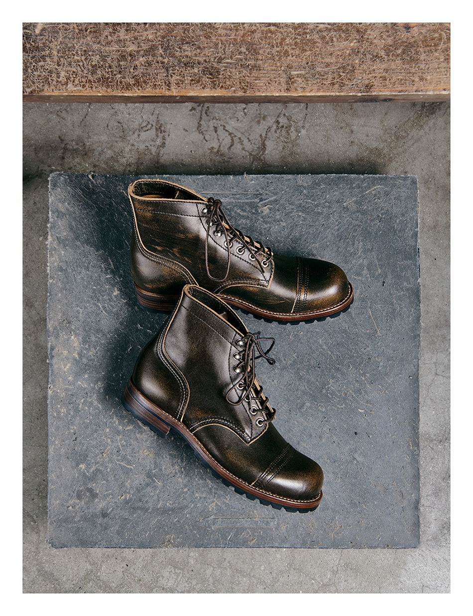 Distressed Two Tone Service Boots