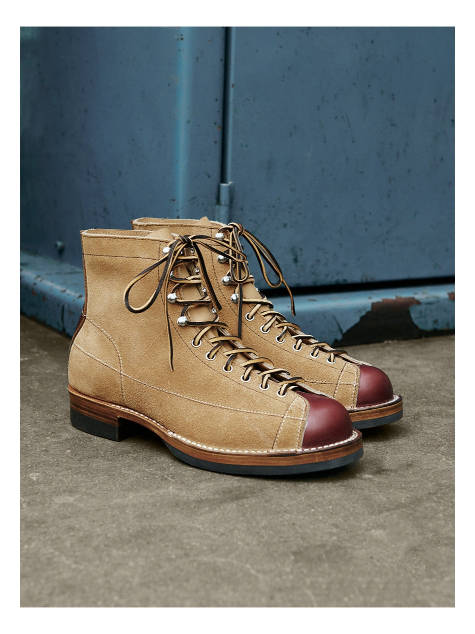 Two Tone Suede Lineman Boots