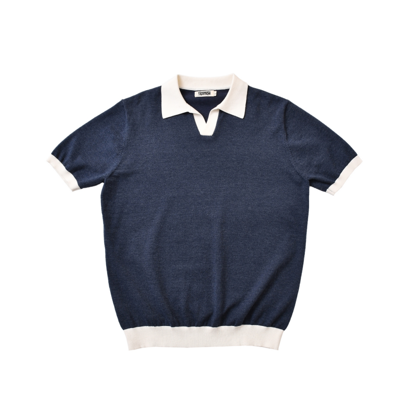 Two Tone Polo Shirts Blue