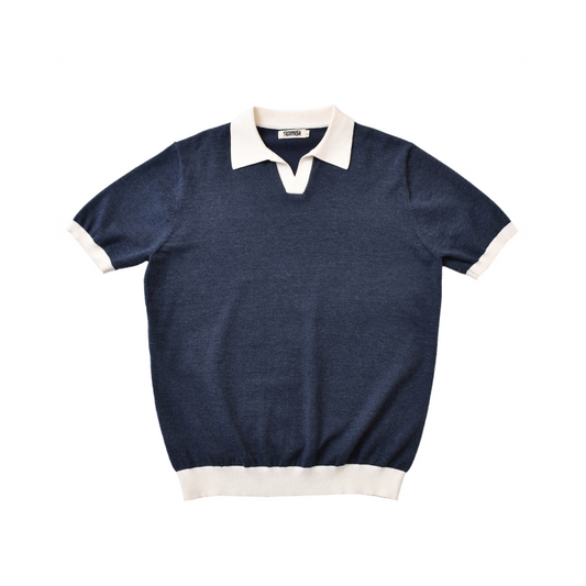 Two Tone Polo Shirts Blue