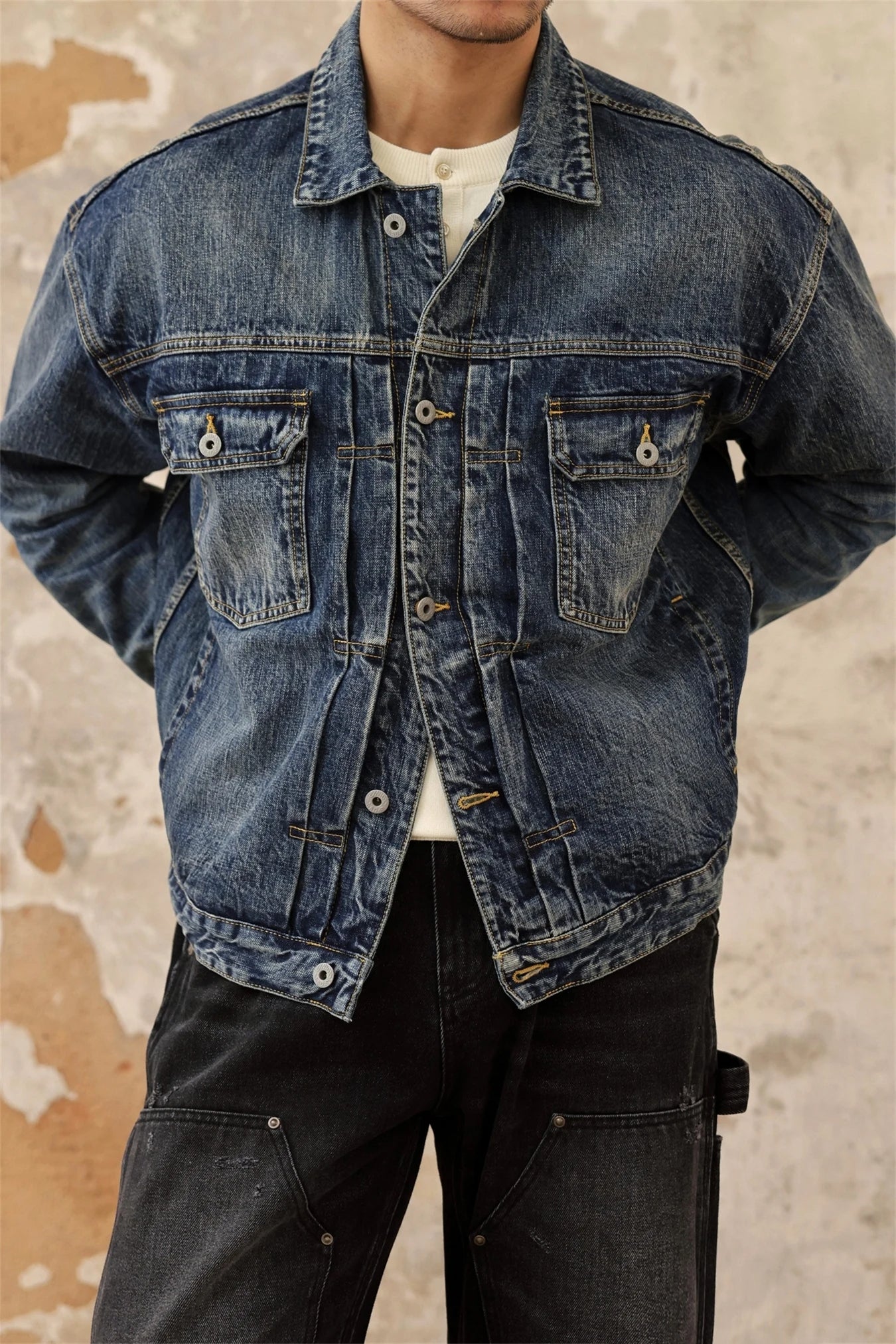 Men’s Denim Jacket, Distressed hotsell