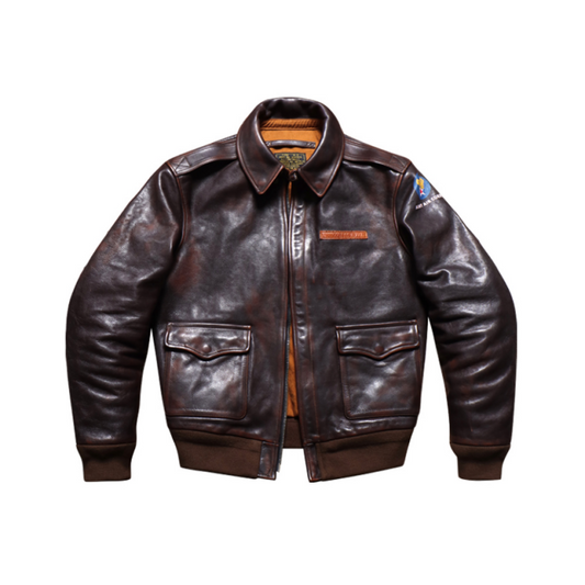 Men's Distressed Type A2 Flight Leather Jacket