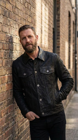 Men's Type III Trucker Jacket, Goatskin