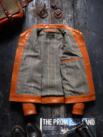 Men's Type I Leather Trucker Jacket, Tan Horsehide