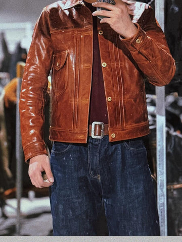 Men's Type I Leather Trucker Jacket