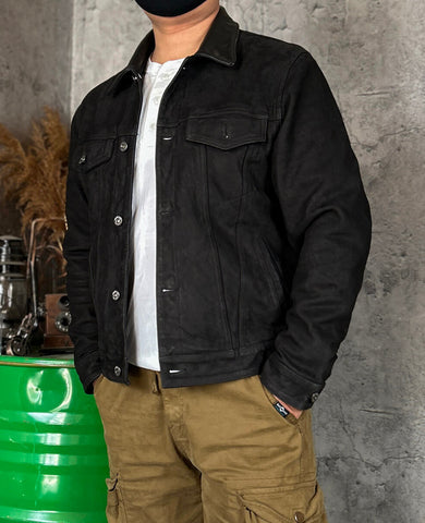 Men's Type III Trucker Jacket, Matte Goatskin