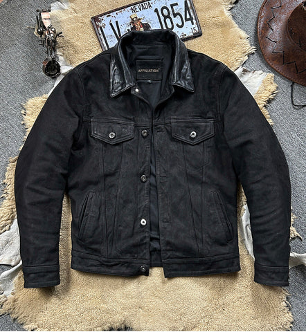 Men's Type III Trucker Jacket, Matte Goatskin