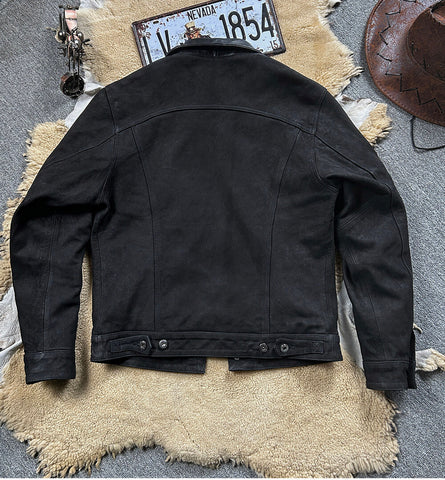 Men's Type III Trucker Jacket, Matte Goatskin