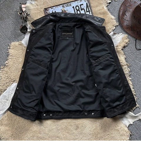 Men's Type III Trucker Jacket, Matte Goatskin
