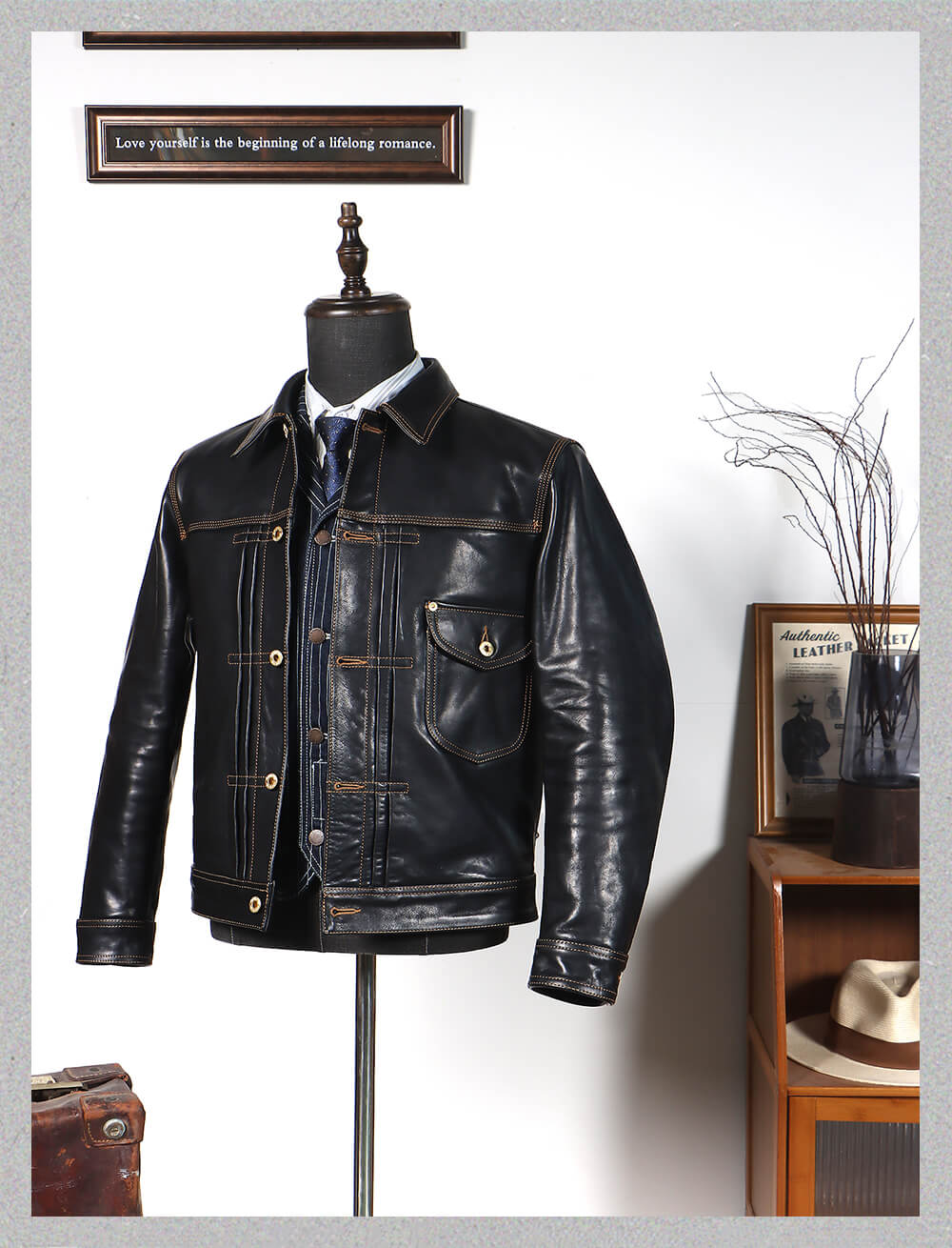 Men's Type I Leather Trucker Jacket