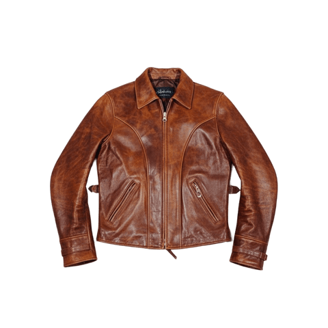 Men's Vintage Rider Leather Jacket, Action Back