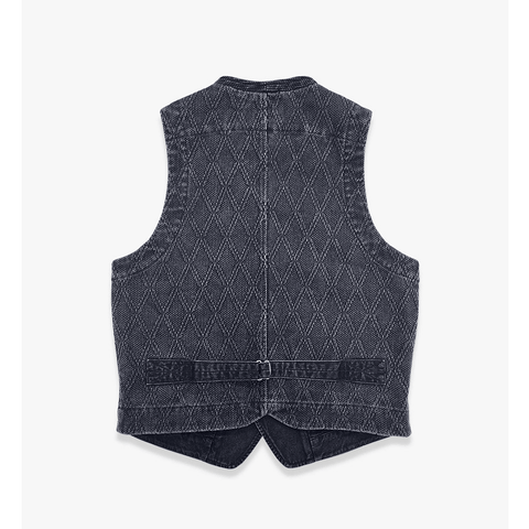 Men's V-Neck Diamond Kendo Vest – Charcoal Black