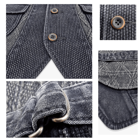 Men's V-Neck Diamond Kendo Vest – Charcoal Black