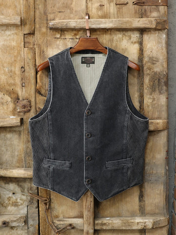 Men's V-Neck Japanese Workwear Vest