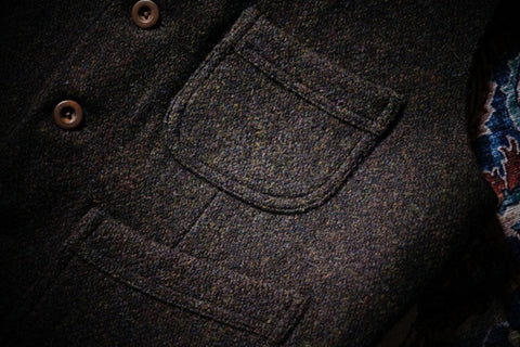 Gilet de chasse en tweed pour homme couleur chocolat
