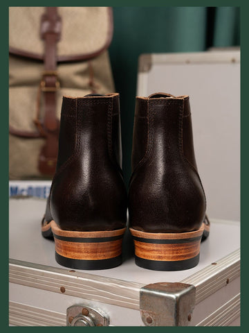 Men's Lumberjack Boots, Waxed Flesh Leather