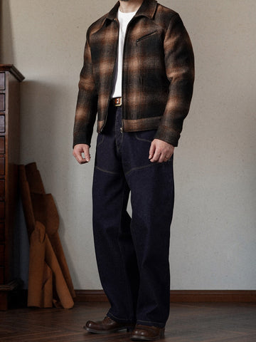 Men's Gradient Plaid Tweed Jacket