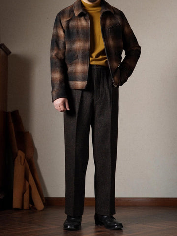 Men's Gradient Plaid Tweed Jacket