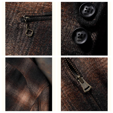 Men's Gradient Plaid Tweed Jacket